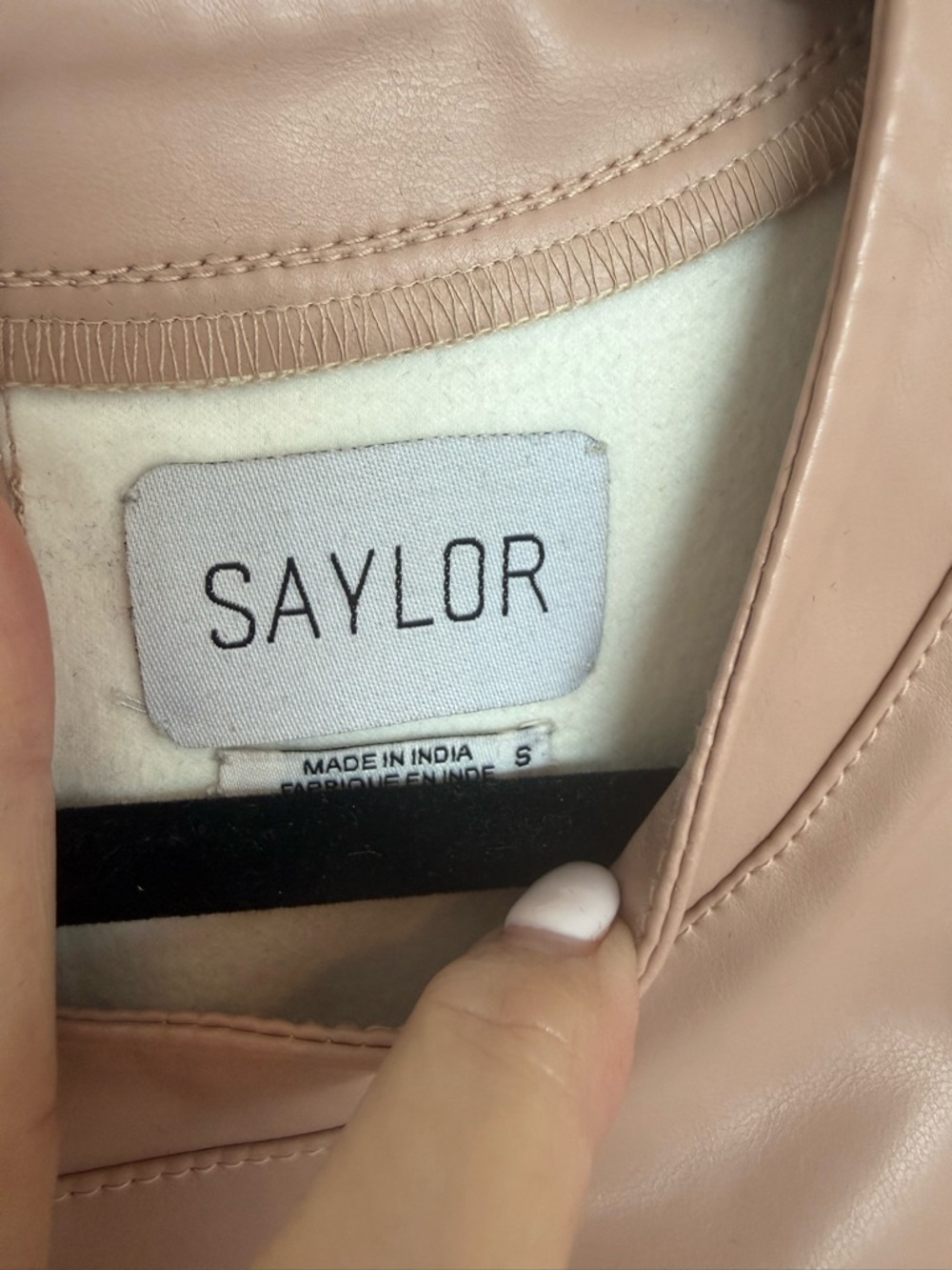 Saylor Andie Vegan Leather Top in Rose Quartz size S - Picture 3 of 5